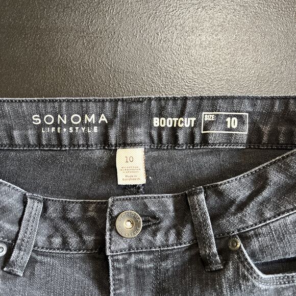 Sonoma Jeans Women's 10 Charcoal Wash Mid Rise Bootcut Stretch Denim - Picture 8 of 12